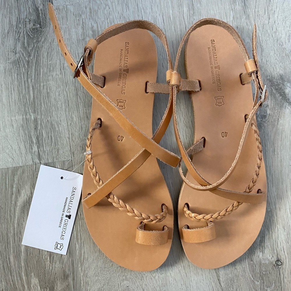 Nude/tan Handmade Greek Sandals 100% leather Sandalias Griegas - Picture 3 of 5